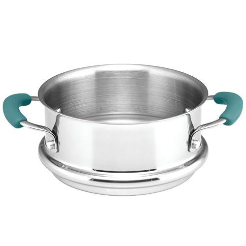 Rachael Ray Cucina Hard Porcelain Enamel Nonstick Multi-Pot / Steamer Set, 3-Quart, Agave Blue - 16799