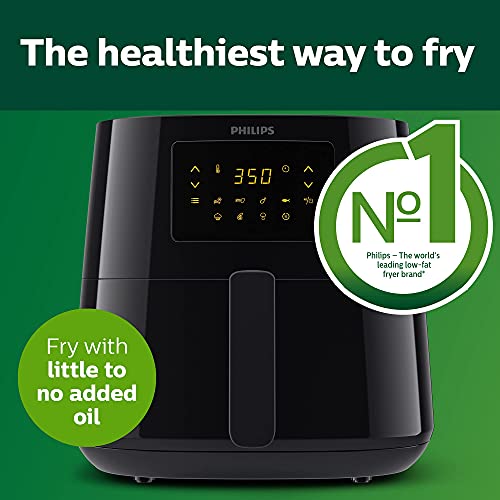 Philips Kitchen Appliances Essential XL 2.65lb/6.2L Capacity Digital Airfryer with Rapid Air Technology, Easy Clean Basket, Black- HD9270/91 (Renewed)