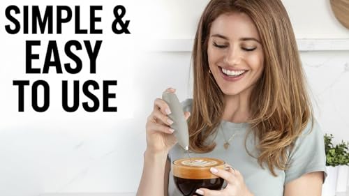 Zulay Kitchen Milk Frother Handheld Electric Whisk – Frother Wand, Durable Drink Mixer, Coffee Frother, Hand Blender, Frother for Protein Powder, Matcha & More - Black