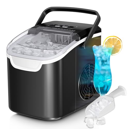 Antarctic Star Countertop Ice Maker Machine, 8 Ice Cubes in 6 mins, 26lb/Day Ice with 2 Sizes- Portable