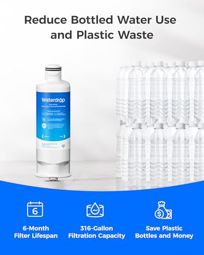 Waterdrop WD-F45 Replacement for Samsung® DA97-17376B, HAF-QIN/EXP, DA97-08006C, RF28R7201SR, RF28R7351SG, WD-F45, Refrigerator Water Filter, 3 Filters