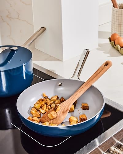 Caraway Nonstick Ceramic Frying Pan (2.7 qt, 10.5") - Non Toxic, PTFE & PFOA Free - Oven Safe & Compatible with All Stovetops (Gas, Electric & Induction) - White
