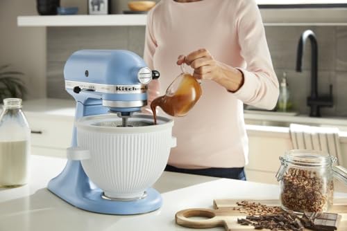 KitchenAid Ice Cream Maker Attachment for Stand Mixer, 2 Quart, KSMICM, White