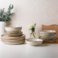 AmorArc Ceramic Dinnerware Sets,Handmade Reactive Glaze Stoneware Plates and Bowls Sets,Highly Scratch Resistant | Dishwasher & Microwave Safe Dishes Set,Service for 8 (24pc)