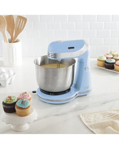 RISE BY DASH Aqua Sky 3 qt. Cap. 6 Speed Stand Mixer