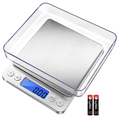 Fuzion Digital Gram Scale .01 Gram Accuracy, 500g Small Jewelry Scale, Mini Kitchen Food Scale for Herb, Powder, Gold, Coin - Weight Gram and Oz