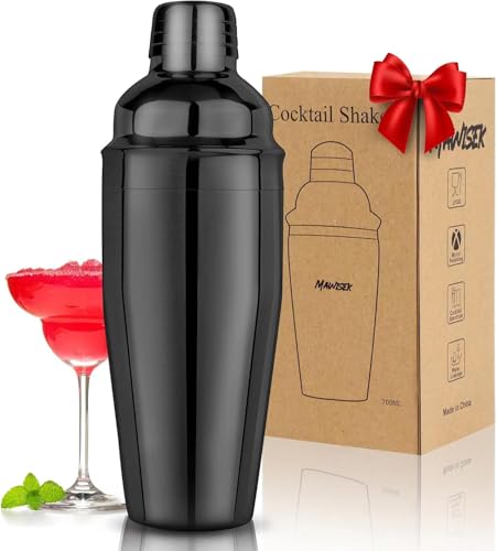 Mawisek Cocktail Shaker 24oz Martini Drink Shaker with Built-In Strainer