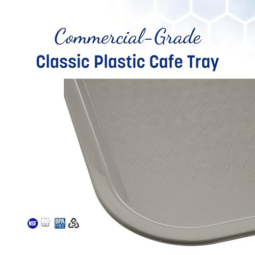 Carlisle FoodService Products Café Cafeteria Tray, Fast Food Tray for Restaurant or Commercial Use, 12" x 16", 1 Count, Gray