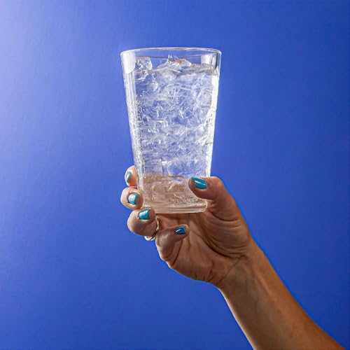 Silipint 16oz Silicone Pint Glass - Unbreakable BPA-Free Reusable Silicone Drinking Cup - Flexible Dishwasher and Microwave Safe - Stemless Glass for Coffee Smoothies (Crystal Clear)