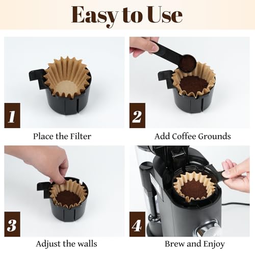 Disposable Coffee Paper Filter, 150 PCS Unbleached Coffee Filters Compatible with Ninja Pod & Grounds Specialty Single-Serve Coffee Maker, Paper Filters for Ninja PB051 PB041 Coffee Maker
