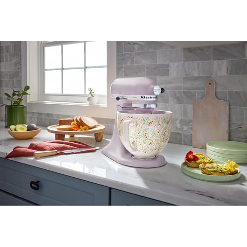 KitchenAid 5 Quart Ceramic Bowl, compatible 4.5 or 5Q Tilt-Head Stand Mixer, KSM2CB5WF, Wildflower