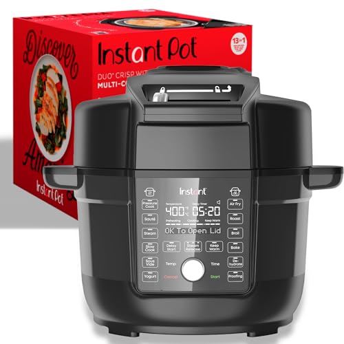 Instant Pot Duo Crisp Ultimate Lid,13-in-1 Air Fryer&Pressure Cooker Combo, Sauté, Slow Cook, Bake, Steam, Warm