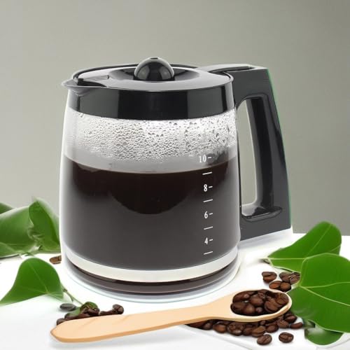 12-Cup Glass Carafe Replacement Compatible with Hamilton Beach Coffeemaker Models 46310, 49976, 49966, 49350, 49957, 49954, 49933, 49980A, 49980Z, 49983, 49618, 46300, 49950