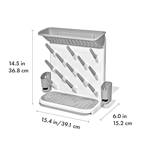 OXO Tot Expandable Drying Rack – Space-Saving Drying Rack | Newborn and Baby Essentials | Breastfeeding Essentials | Dry Baby Bottles | Save Space in Kitchen
