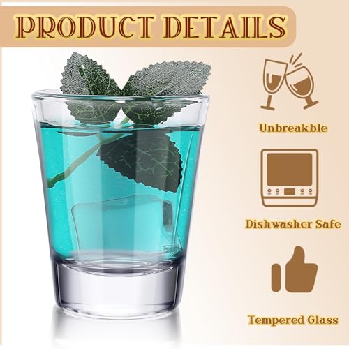 Ziliny 48 Pcs Clear Shot Glasses Set 1.5 oz Small Shot Glasses Bulk for Whiskey Vodka Tequila Espresso Bar Restaurants Home