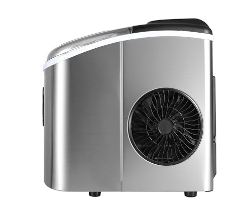 Frigidaire EFIC103-AMZ-SC Counter Top Maker with Over-Sized Ice Bucket, Stainless Steel, Self Cleaning Function, Heavy Duty, Stainless