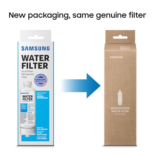 Samsung HAF-QIN/EXP Genuine Refrigerator Water Filter, Reduces 99% of Harmful Contaminants for Clean, Clear Drinking Water, 6-Month Life, Easy Install, Pack of 1