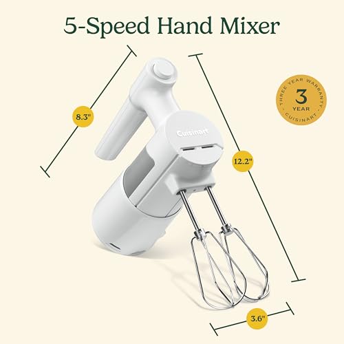 Cuisinart 5 Speed Hand Mixer, HM-150, White