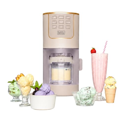 BLACK+DECKER Ice Cream Maker for Families & Kids, Make Protein, Keto & Dairy-Free Ice Cream, Gelato & Milkshakes at