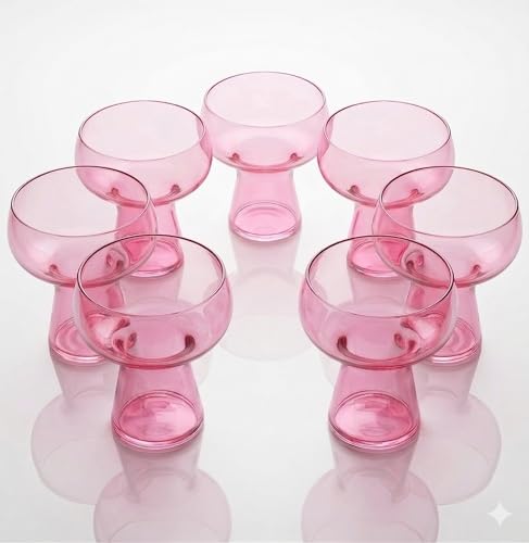 Oojami Lunara Clear Plastic Margarita Glasses, 11 oz, Set of 40, Disposable Party Cups for Cocktails (Pink Clear)