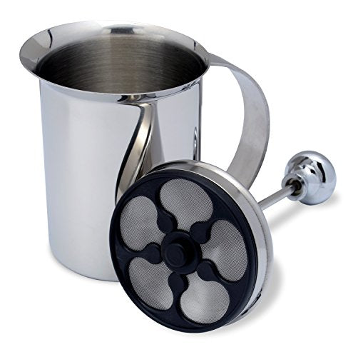 Bellemain Milk Frother Handheld, Thick, Creamy Milk Foam Maker, Warm & Cold Milk Foamer | Stainless Steel Hand Held Frother for Coffee, Latte, Cappuccino, Frappe, Matcha, Hot Chocolate, 14 oz.