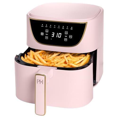 Paris Hilton 6-Quart Air Fryer, Nonstick Basket Made Without PFAS, Touchscreen, 8-in-1 (Fry, Roast, Broil, Bake