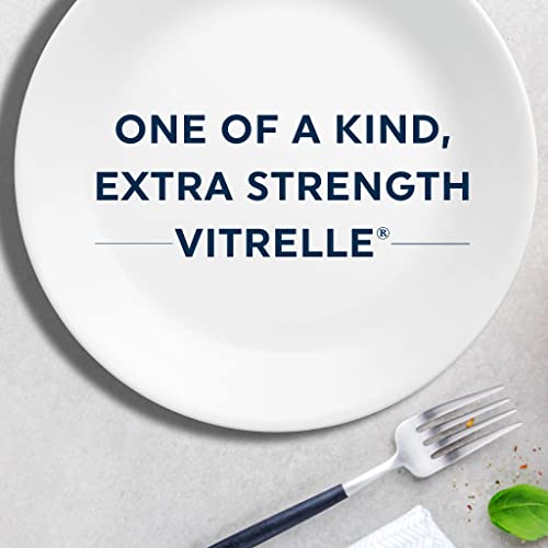 Corelle Vitrelle 8-Piece Dinner Plates Set Triple Layer Glass and Chip Resistant, Lightweight Round Plates, Winter Frost White