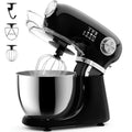 COWSAR Stand Mixer, 12 Speeds Tilt-Head Electric Commercial Stand Mixer, 3-In-1 Kitchen Mixer with Bowl, Dough Hook, Whisk and Beater, Black