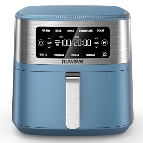 Nuwave Brio Plus 6-in-1 Air Fryer, 7-Qt Large Capacity, 50°F, 400°F Precise Temp Control, Non-Toxic PFAS-Free