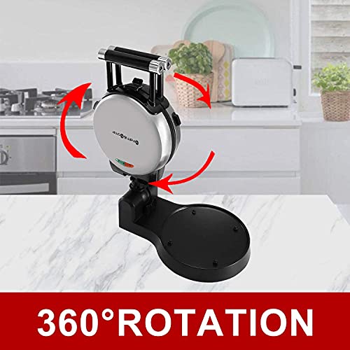 Health and Home 3-in-1 Waffle, Omelet, Egg Waffle Maker, 3 Removable Nonstick Baking Plates, Upgraded 360 Rotating Belgian Maker