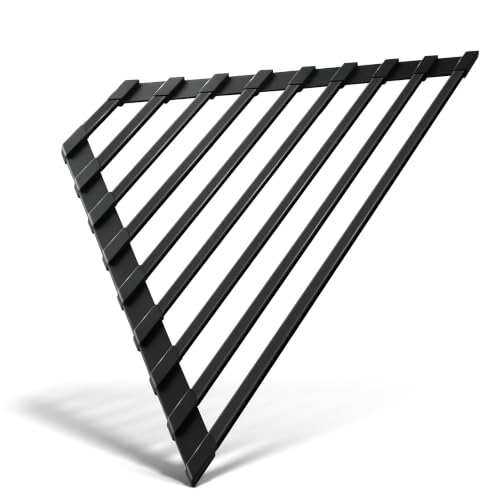 romise Small Triangle Roll Up Dish Drying Rack for Sink Corner, Foldable Silicone Coated Stainless Steel Over Sink Rack, Space Saving Heat Resist Anti-Slip Anti-Rust Drainer Mat for Dish Fruit (Black)