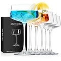 Amyoole Martini Glasses Set of 6, 8 oz Premium Crystal Coupe Glasses, Hand Blown Champagne Drinkware with 6 Cocktail Picks, Clear Cocktail Glasses for Bar, Parties, Martinis, Margaritas