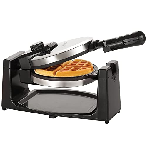 bella Classic Rotating Belgian Waffle Maker with Nonstick Plates, Removable Drip