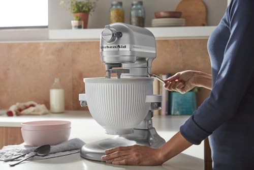 KitchenAid Ice Cream Maker Attachment for Stand Mixer, 2 Quart, KSMICM, White