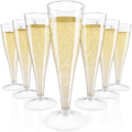 JOLLY CHEF 100 Pack Plastic Champagne Flutes Disposable 4.5 oz Clear Plastic Champagne Glasses Suitable for Wedding, Thanksgiving Day, Christmas