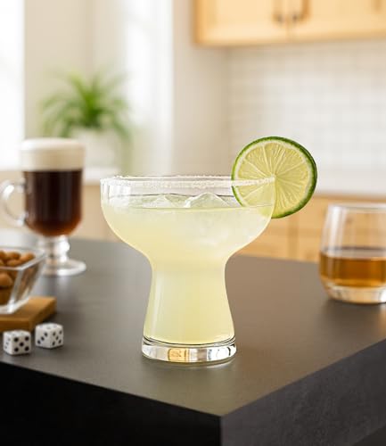 LUNA & MANTHA Martini Glasses, Martini Cocktail Glasses for Margarita, Manhattan, Cosmopolitan, Espresso, Home Bar, Evening Parties, Birthdays, Housewarming Gift,Set of 4 10oz