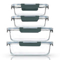 M MCIRCO [80 oz & 36 oz Extra Large Glass Food Storage/Baking Containers Set with Lids, 2 Pack 80 oz(10 cup)&2 Pack 36 oz (4.5 cup) Airtight Glass Container,Microwave,Oven,Freezer and Dishwasher