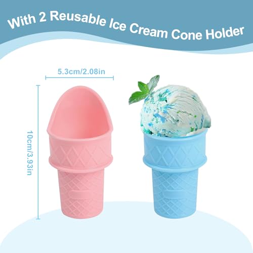 Ice Cream Maker Attachment for Kitchen Aid Stand Mixer, 2 Quart, Ice Cream & Sorbet Gelato Maker Machine, Fits 4.5Qt and Larger Stand Mixers, with 2 Ice Cream Holder
