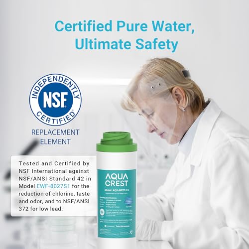 AQUA CREST FQK2J Under Sink Water Filter, Replacement for GE FQK2J, FQK1K, Compatible with GE GXK255TBN, NSF/ANSI 42 372 Certified, 1320 Gallons Dual Flow Drinking Water Replacement Filters, 2 Pack