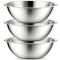 Suwimut 3 Pack Stainless Steel Mixing Bowls, 6 Quart Flat Base Stainless Steel Serving Bowls, 12.6 Inch Mirror Polish Large Metal Bowl Set for Kitchen Cooking, Baking, Prepping