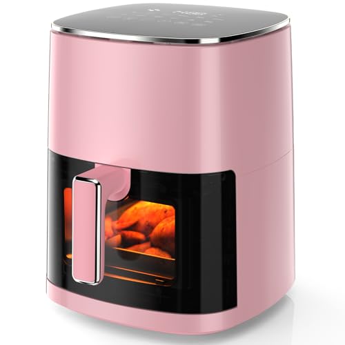 Sweetcrispy Air Fryer 6 Quarts with Window, 12-in-1 Square Airfryer Oven for Family, 400°F Rapid Air Crispy
