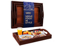 Comfify Dark Brown Bamboo Serving Trays Set of 3 – Nesting Ottoman Trays