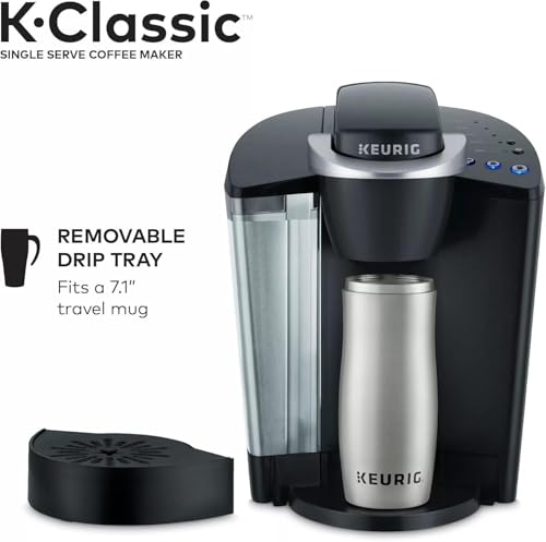 Keurig K-Classic Single Serve K-Cup Pod Coffee Maker, with 3 Brew Sizes, 48oz Removable Reservoir, Black (Renewed)