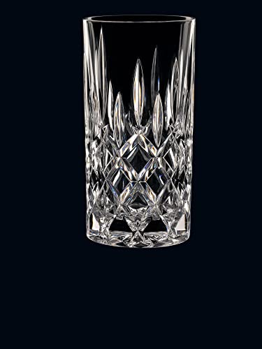 Nachtmann Noblesse 13 oz Crystal Glass Long Drink, Set of 4 – 6" Cut Crystal Lead-Free Highball Glasses for Cocktails, Sparkling Drinks & Beverages – Machine-Made Barware for Tabletop Use