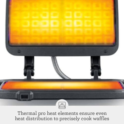 Breville BWM604BSS Smart Square Waffle Maker, 4 Slice Capacity, Brushed Stainless Steel