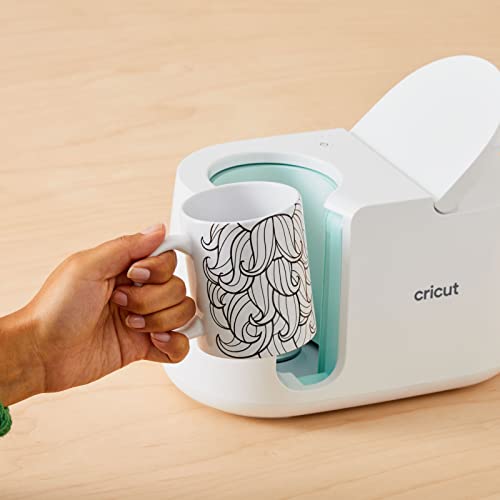 Cricut Beveled Blank Mug, Ceramic-Coated, Dishwasher & Microwave Safe Mug to Decorate,Infusible Ink Compatible,15 Oz Sublimation Mug White/Gray