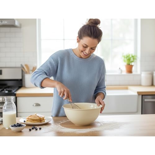 Tribello Large Mixing bowls 5-Quart 169oz - Plastic Salad/Mixing/Serving Bowl - 4 pack (Colors May Very)