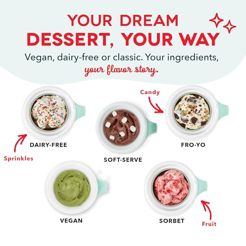 Dash My Mug Ice Cream Maker - Makes Single Serving of Gelato, Frozen Yogurt, Sorbet & More - Easy to Clean & Use - Aqua, 1 Bowl
