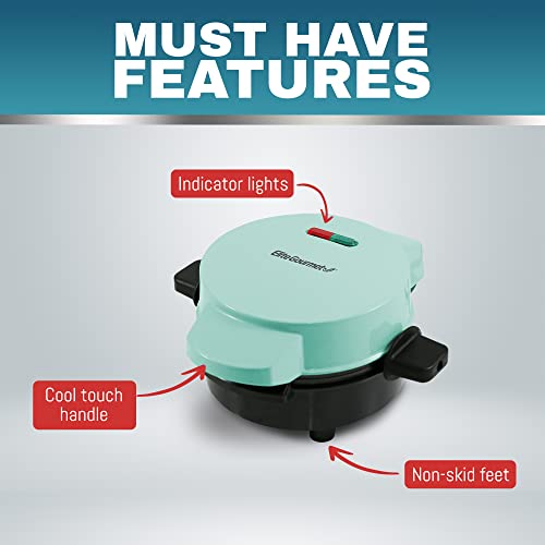 Elite Gourmet EWM380M Nonstick Fluffy Stuffed Waffle Maker, 1.5-Inch Jumbo Thick Waffles, Hash Browns, Keto, Snacks, Sandwich, Eggs, Easy to Clean, Mint