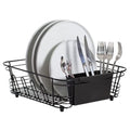 Better Houseware in-Sink Dish Drying Rack, Coated Steel, Black, 14.5 x 13 x 5 Inch, 2-Piece Set with Removable Utensil Caddy and Non-Slip Handles